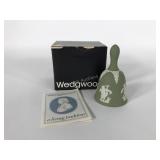 Wedgwood sage table bell with box, 4 1/4" tall,