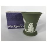 Wedgwood sage posy pot vase, 3 3/4" tall x 3 1/2"