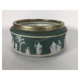 Wedgwood large salad bowl, EPNS silver rim, 9"