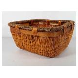 Square rattan basket, 8" x 14" x 15"