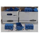 Electric Outlet Boxes, blue poly made, 27pc total