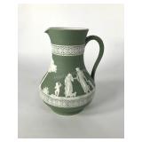 Wedgwood sage dip Etruscan jug, 9" x 6 1/4", WE,