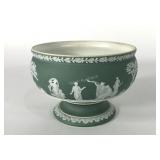Wedgwood teal dip pedestal base fruit bowl, 6" x