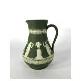 Wedgwood olive dipped Etruscan jug, 9" x 6", 0421