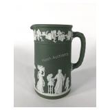Wedgwood green dip pitcher, stands 6 1/2" tall,