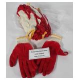 Latex coated cloth work gloves, eight pair, new