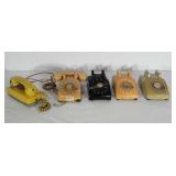 Landline phones. 4 are rotary phones. 4 are