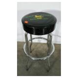 John Deere shop stool with chrome base. 30" high.