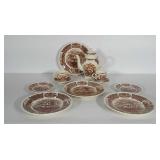 Staffordshire England dishes. Includes teapot, 2