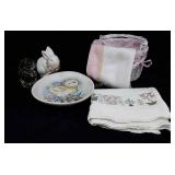 Easter decor, includes basket, ceramic bunny