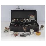 Plumbers Lot, metal portable tool box, copper