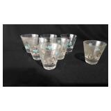 Seven federal glass company drinking glasses with