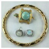 Jewelry, Sterling opal earrings one is broke,