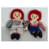 Raggedy Anne and Andy dolls. Each is about 2 feet