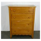 Whitney four drawer dresser, 44" tall, scalloped