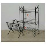 Two pieces of metalwares, book stand and magazine