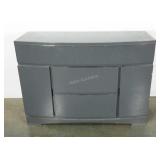 Grey painted cabinet. Three drawers and two