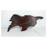 1977 Gerald Brott natural edge wooden clock, 28"