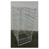 Wire basket rack with four baskets and room for