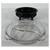 Glassware, includes candlewick divided relish