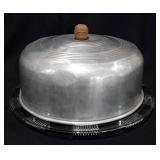 Cake currier with glass plate, plate is 11.5"