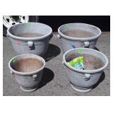 Four Outdoor Planters, all matching pattern but 2