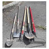 5-Lawn Tools, rake, shovels, scratch rake, edge