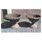 Pair of Lovely older Cast Pedestal Flower