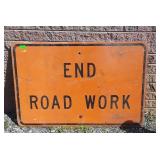 Road Signage, End Road Work, 36x24" high