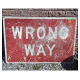 Road Signage, Wrong Way, 36x24" high