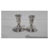 Pair of sterling weighted candle holders