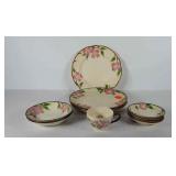 El Rancho plates, bowls, and cup all have pink