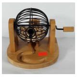 Wooden bingo wheel and balls