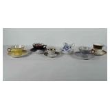 Six cup and saucers, three marked Japan, one