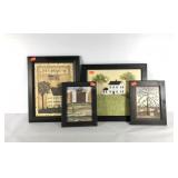 Folk art style wall pictures, sizes range from