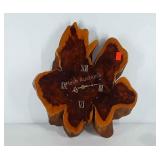 Natural edge wooden clock, 17" × 20"