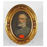 Robert E Lee portrait print, oval frame 9x11, bit