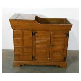 Ethan Allen dry sink with copper insert. One wheel