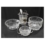 Glass and crystal, includes ice bucket, crystal