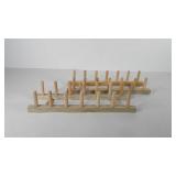 Two wooden plate racks, both are 16"