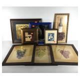 Wall art group, sizes range from 10x12 to 22x19,