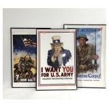 Military recruitment and bond sales posters, all