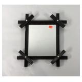 Adirondack mirror with porcelain accents, 17x19