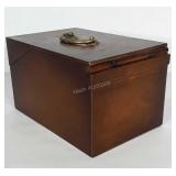 Wooden organizer box with lots of dividers and