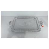 Heavy duty decorative metalware footed serving