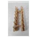 Two wooden plate racks, 16"