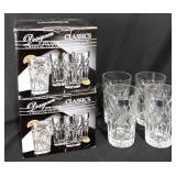 Two boxes of crystal tumblers, each box contains