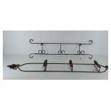 Two wall mounted metalworks plate displays, 37" ×