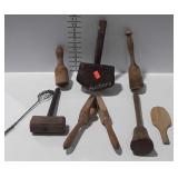 Collection of primitive Kitchen Utensils, butter