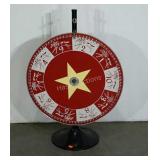 Spinning number prize wheel, 44" tall